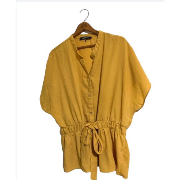 Sweet Rain MUSTARD Blouse With Attached Belt - Women's 2X - Picture 4 of 8